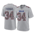 B.Bills #34 Thurman Thomas Player Gray Fashion Home Game Edoa Stitched Jerseys
