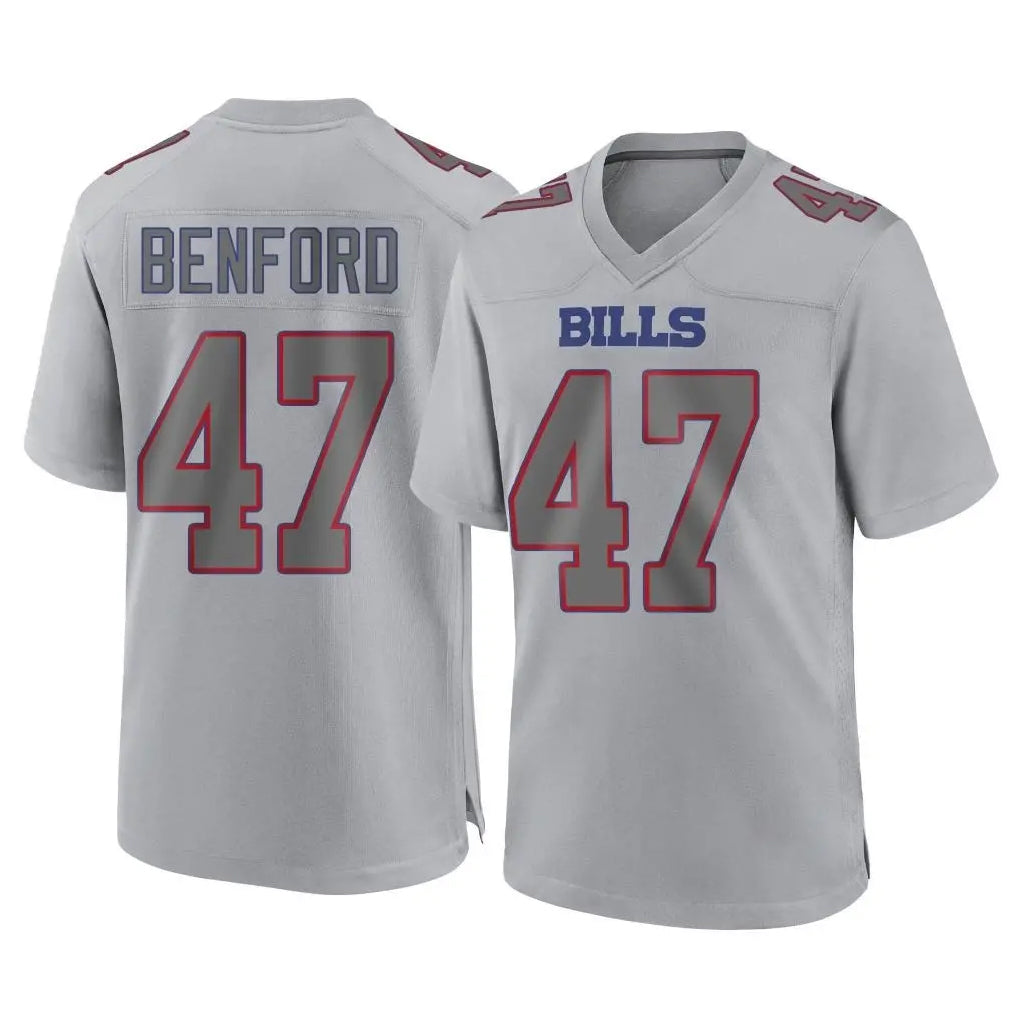 B.Bills #47 Christian Benford Player Gray Fashion Home Game Edoa Stitched Jerseys