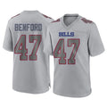 B.Bills #47 Christian Benford Player Gray Fashion Home Game Edoa Stitched Jerseys
