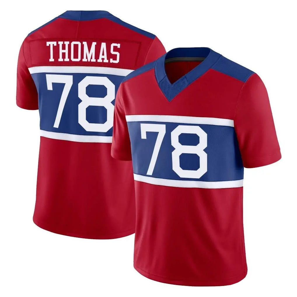 NY.Giants #78 Andrew Thomas Player Red Century Vapor F.U.S.E. Home Game Edoa Stitched Jerseys