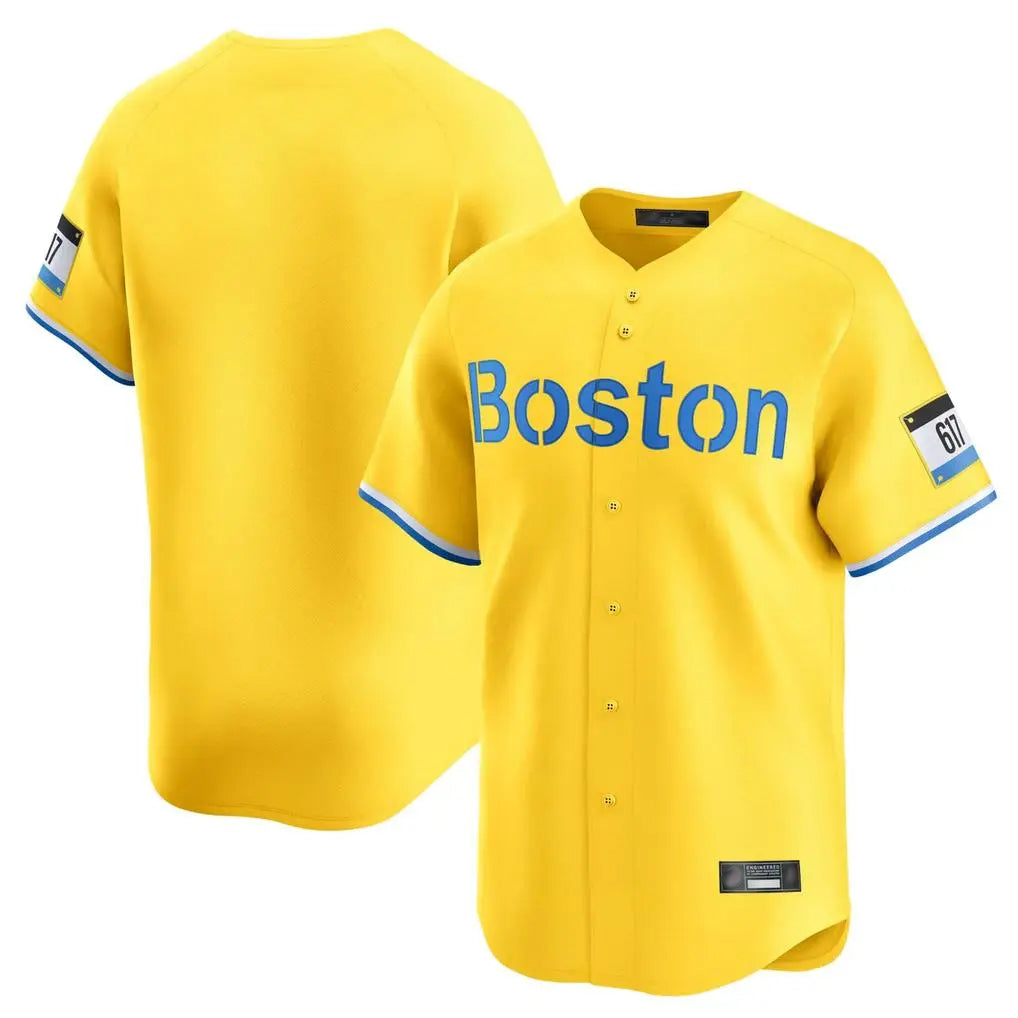B.Red Sox ## Red Sox Blank Player Yellow Limited Home Game Edoa Stitched Jerseys