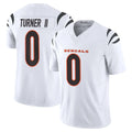 C.Bengals #0 DJ Turner II Player White Vapor F.U.S.E. Limited Home Game Edoa Stitched Jerseys