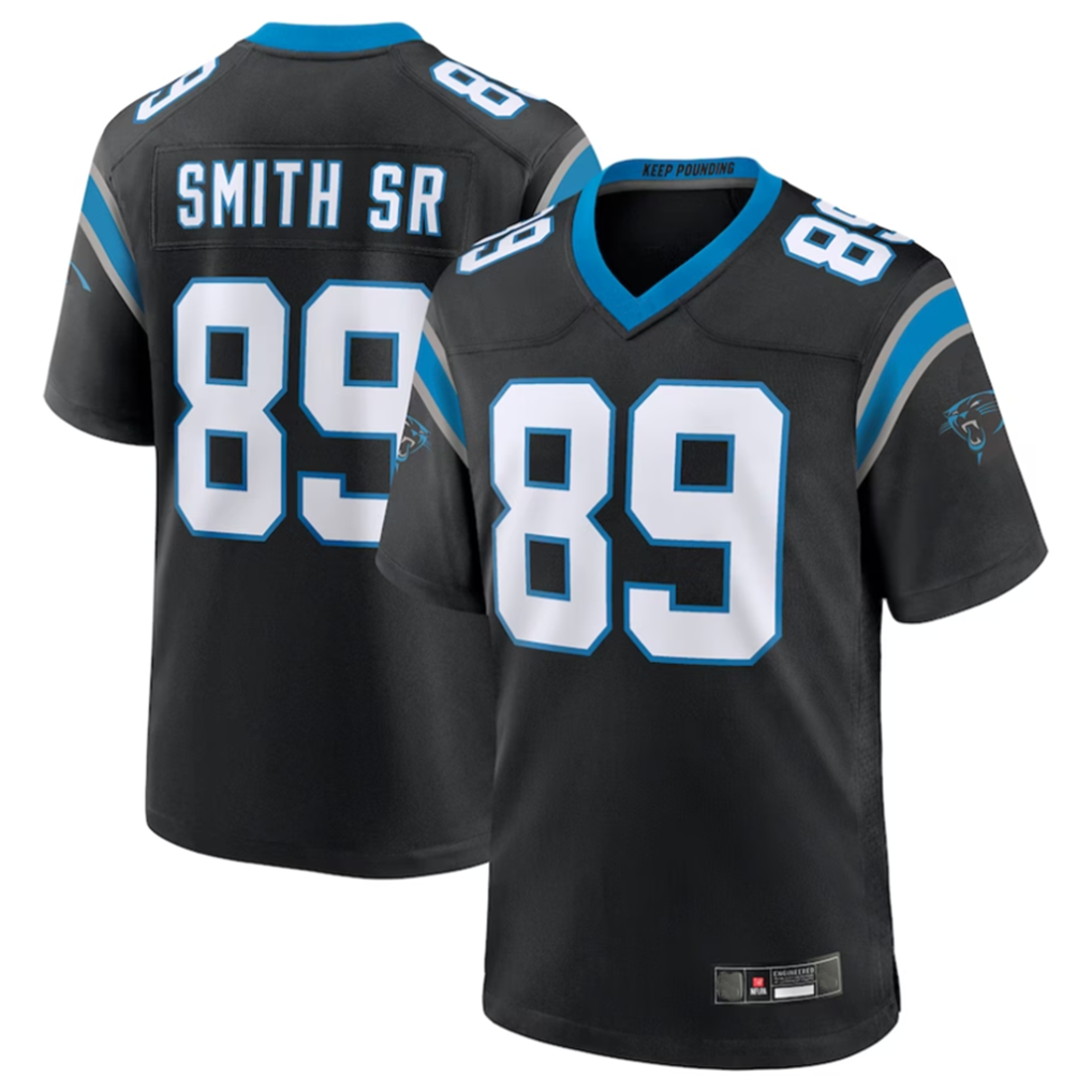 C.Panthers #89 Steve Smith Sr. Black Retired Player Home Game Edoa Stitched Jerseys