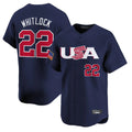 B.Red Sox #22 Garrett Whitlock Player Navy USA World Classic Home Game Edoa Stitched Jerseys
