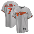 B.Orioles #7 Jackson Holliday Player Gray Home Game Edoa Stitched Jerseys