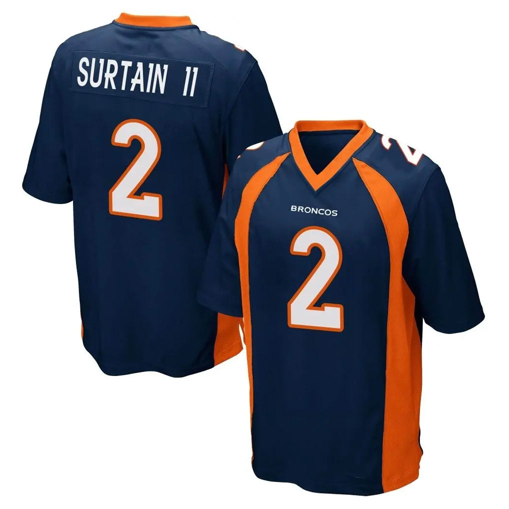 D.Broncos #2 Pat Surtain II Player Navy Game Edoa Stitched Jerseys