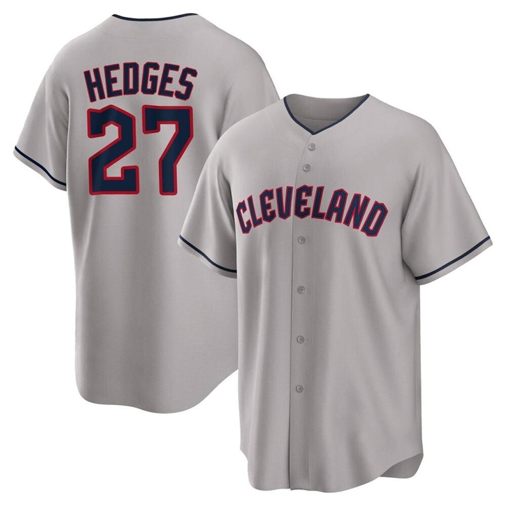 C.Guardians #27 Austin Hedges Player Gray Game Home Edoa Stitched Jerseys