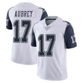 D.Cowboys #17 Brandon Aubrey Player White-Navy Limited Color Rush Vapor Untouchable Home Game Edoa Stitched Jerseys