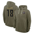 A.Falcons #18 Kirk Cousins Player Olive 2025 Salute to Service Hoodies Edoa Stitched Jerseys