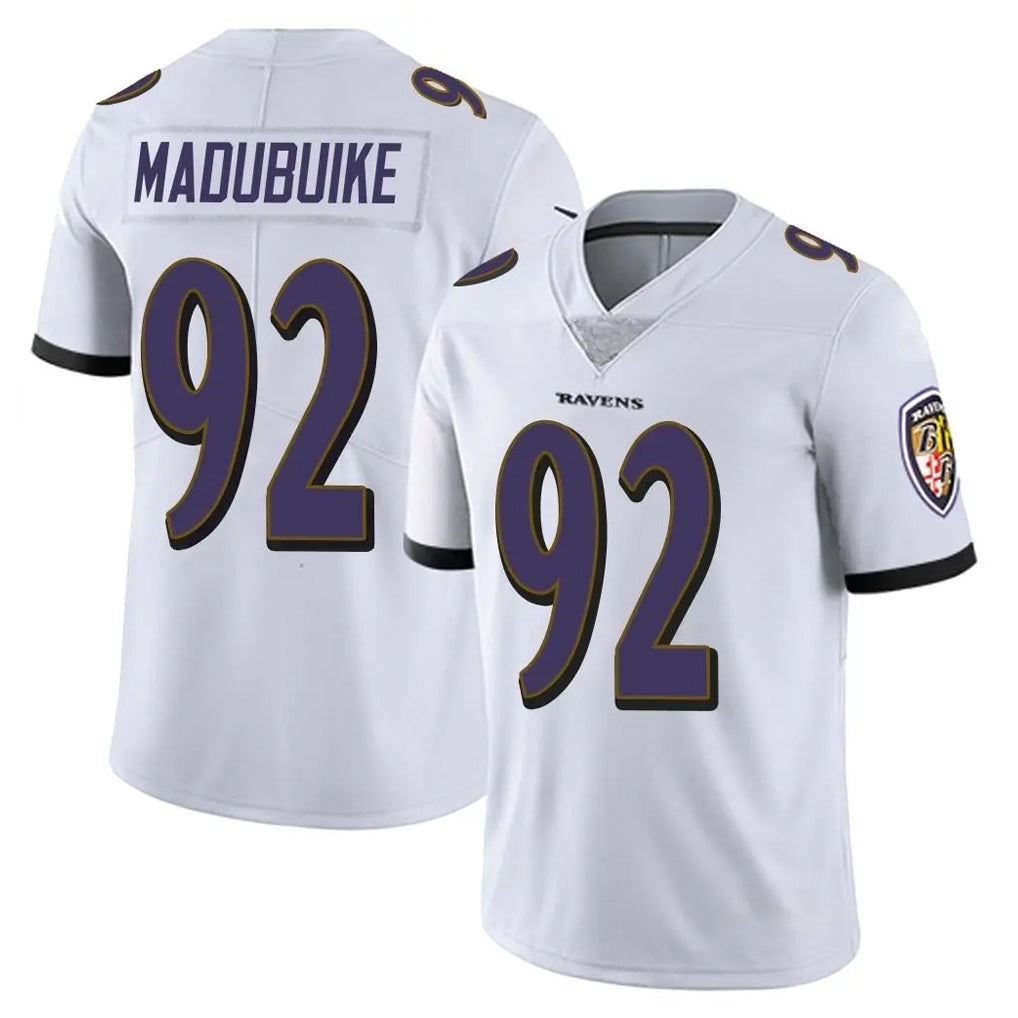 B.Ravens #92 Nnamdi Madubuike Player White Vapor F.U.S.E. Limited Edoa Stitched Jerseys