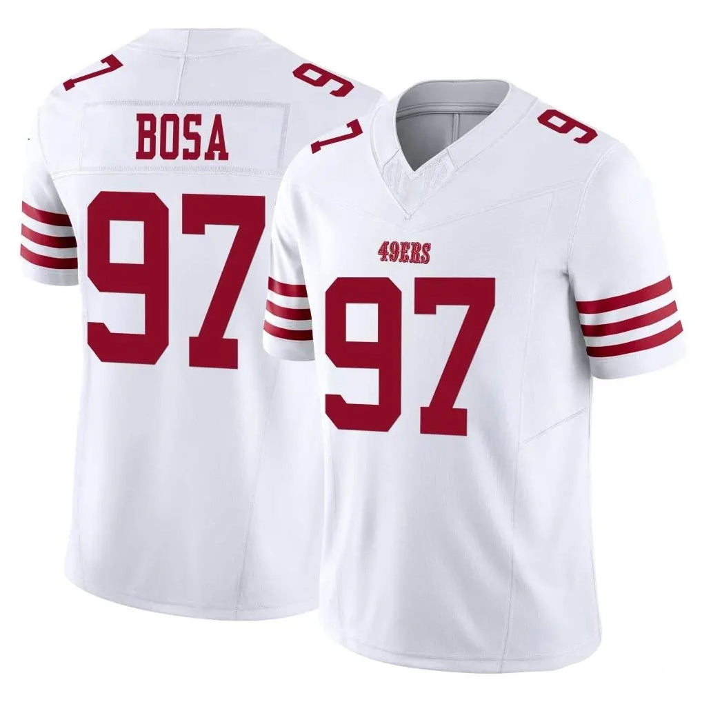SF.49ers #97 Nick Bosa Player White Limited Vapor F.U.S.E. Home Game Edoa Stitched Jerseys