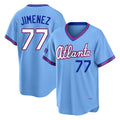 A.Braves #77 Joe Jimenez Player Powder Blue 2026 City Connect T-shirt Home Game Edoa Stitched Jerseys