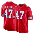 B.Bills #47 Christian Benford Player Red Home Game Edoa Stitched Jerseys