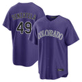 C.Rockies #49 Antonio Senzatela Player Purple Game Home Edoa Stitched Jerseys