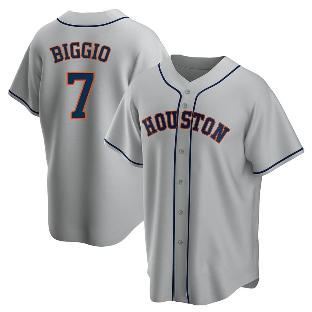H.Astros #7 Craig Biggio Player Gray Home Game Edoa Stitched Jerseys
