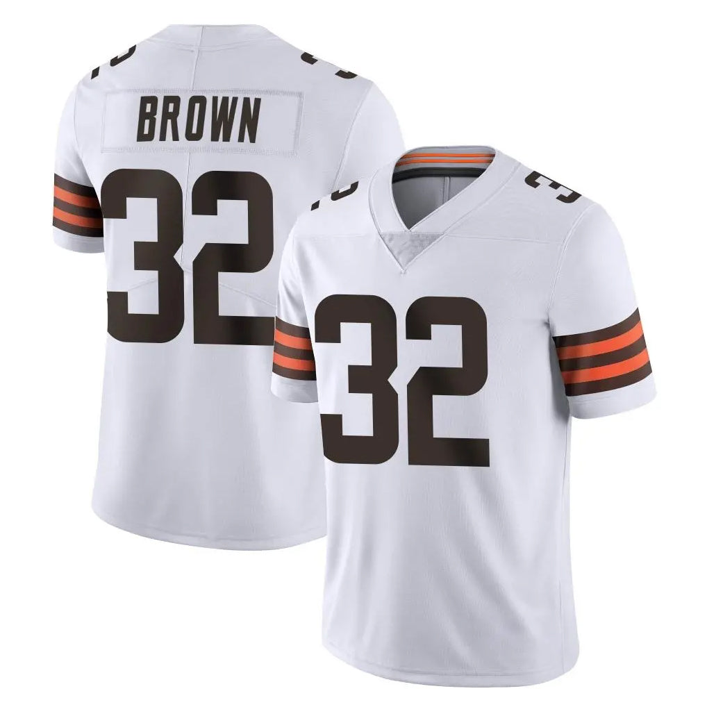 C.Browns #32 Jim Brown Player White Vapor Untouchable Limited Home Game Edoa Stitched Jerseys