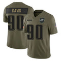 P.Eagles #90 Jordan Davis Player Olive 2025 Salute To Service Limited Edoa Stitched Jerseys