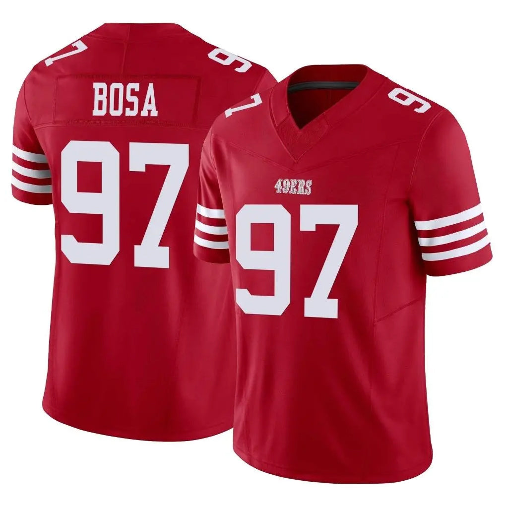 SF.49ers #97 Nick Bosa Player Red Limited Vapor F.U.S.E. Home Game Edoa Stitched Jerseys