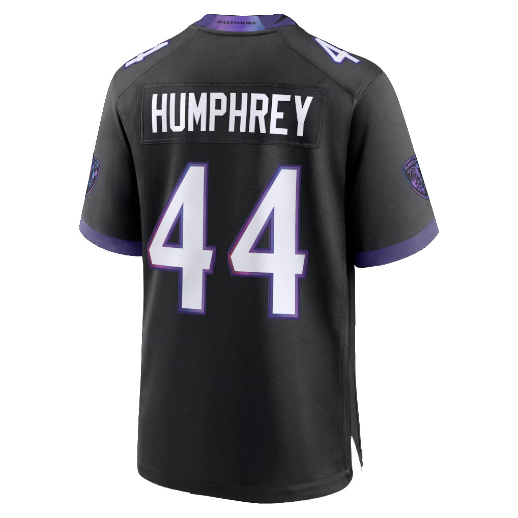 B.Ravens #44 Marlon Humphrey Player Black Home Game Edoa Stitched Jerseys