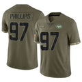 NY.Jets #97 Harrison Phillips Player Olive Salute To Service Limited Edoa Stitched Jerseys