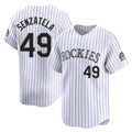 C.Rockies #49 Antonio Senzatela Player White Limited Home Edoa Stitched Jerseys
