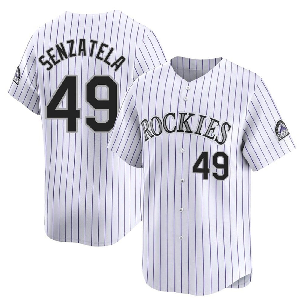 C.Rockies #49 Antonio Senzatela Player White Limited Home Edoa Stitched Jerseys
