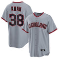 C.Guardians #38 Steven Kwan Player Gray Home Game Edoa Stitched Jerseys