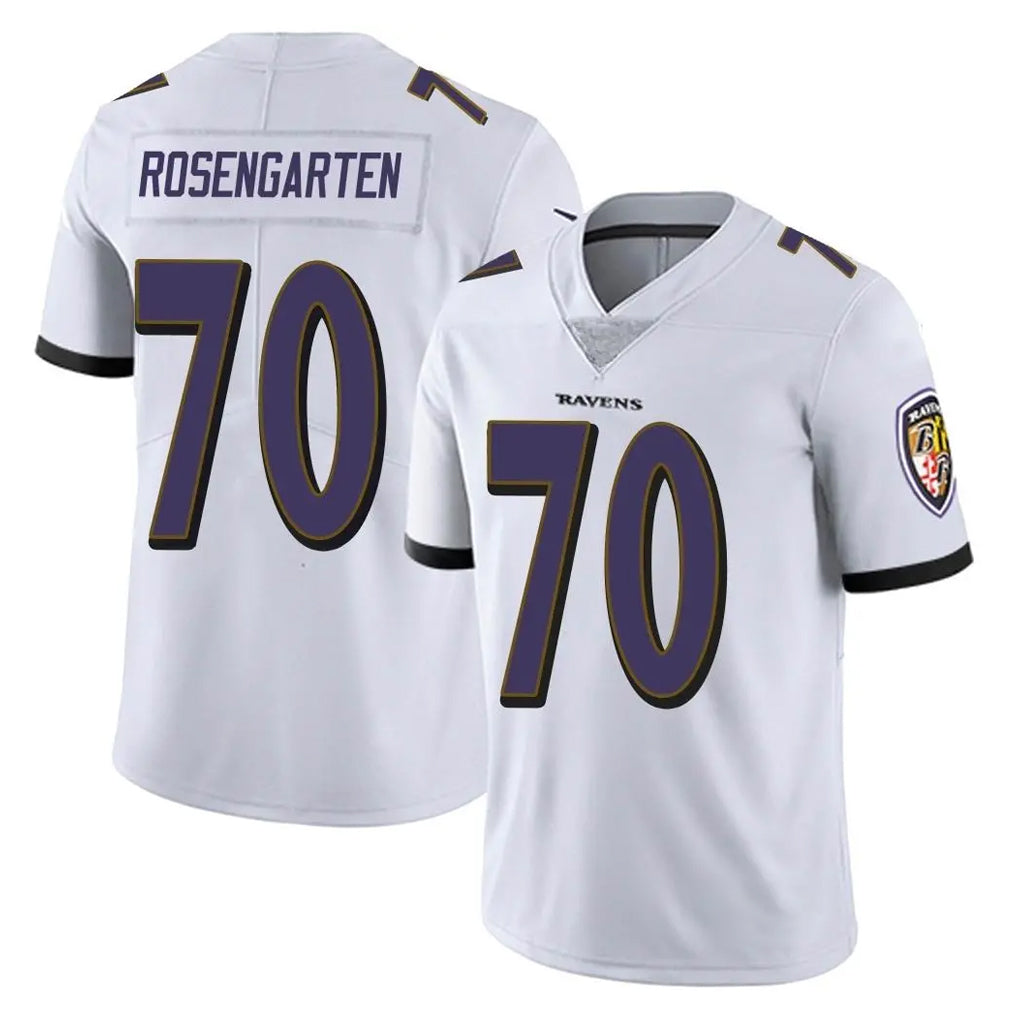 B.Ravens #70 Roger Rosengarten Player White Vapor F.U.S.E. Limited Edoa Stitched Jerseys