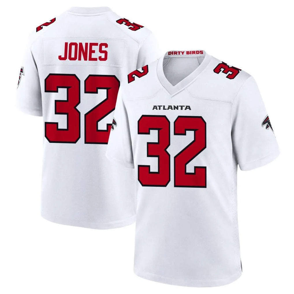 A.Falcons #32 Cash Jones Player White Team Color Home Game Edoa Stitched Jerseys