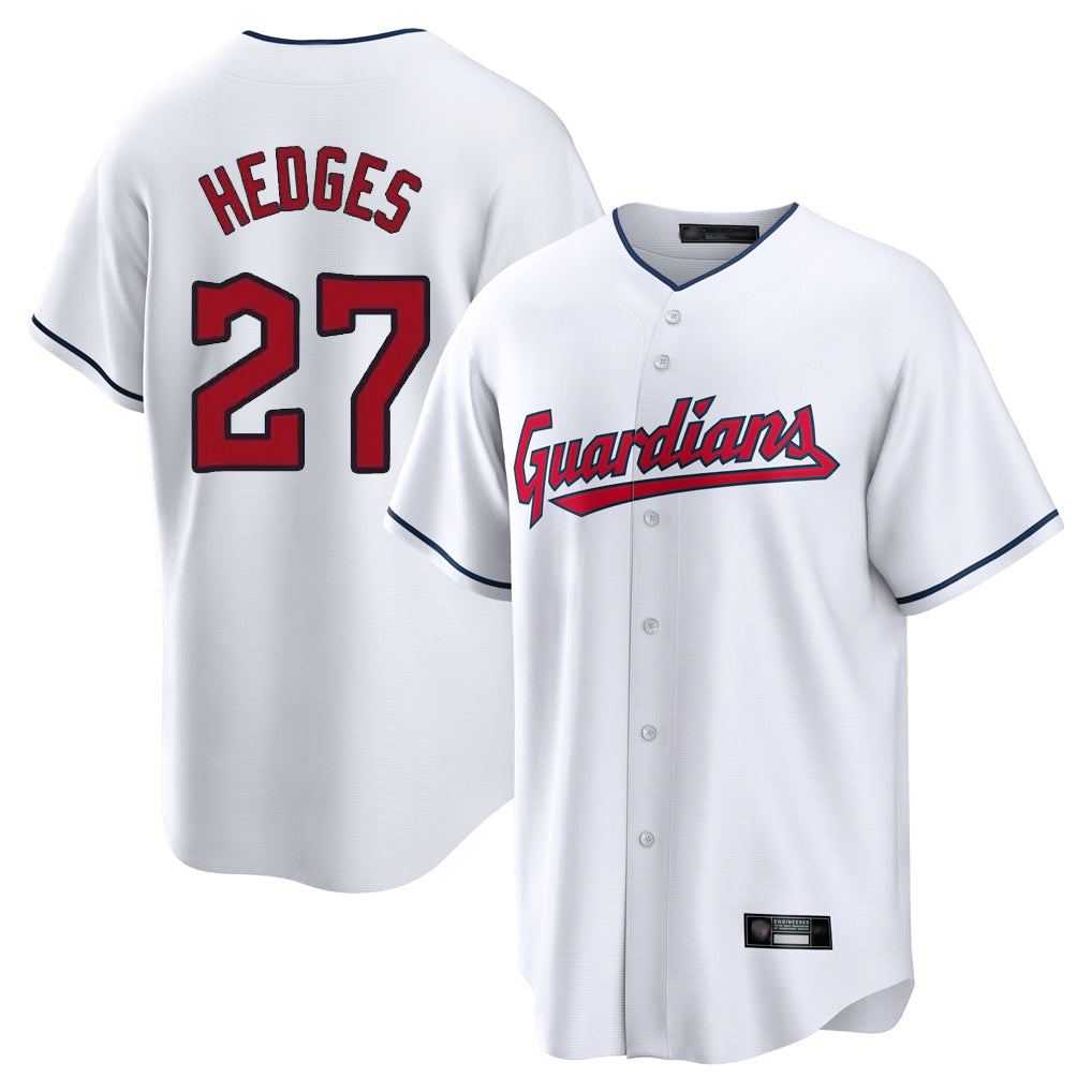 C.Guardians #27 Austin Hedges Player White Home Game Edoa Stitched Jerseys