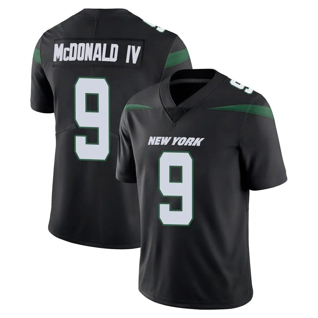 NY.Jets #9 Will McDonald IV Player Stealth Black Limited Vapor Home Game Edoa Stitched Jerseys