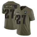 P.Eagles #27 Quinyon Mitchell Player Olive 2025 Salute To Service Limited Edoa Stitched Jerseys