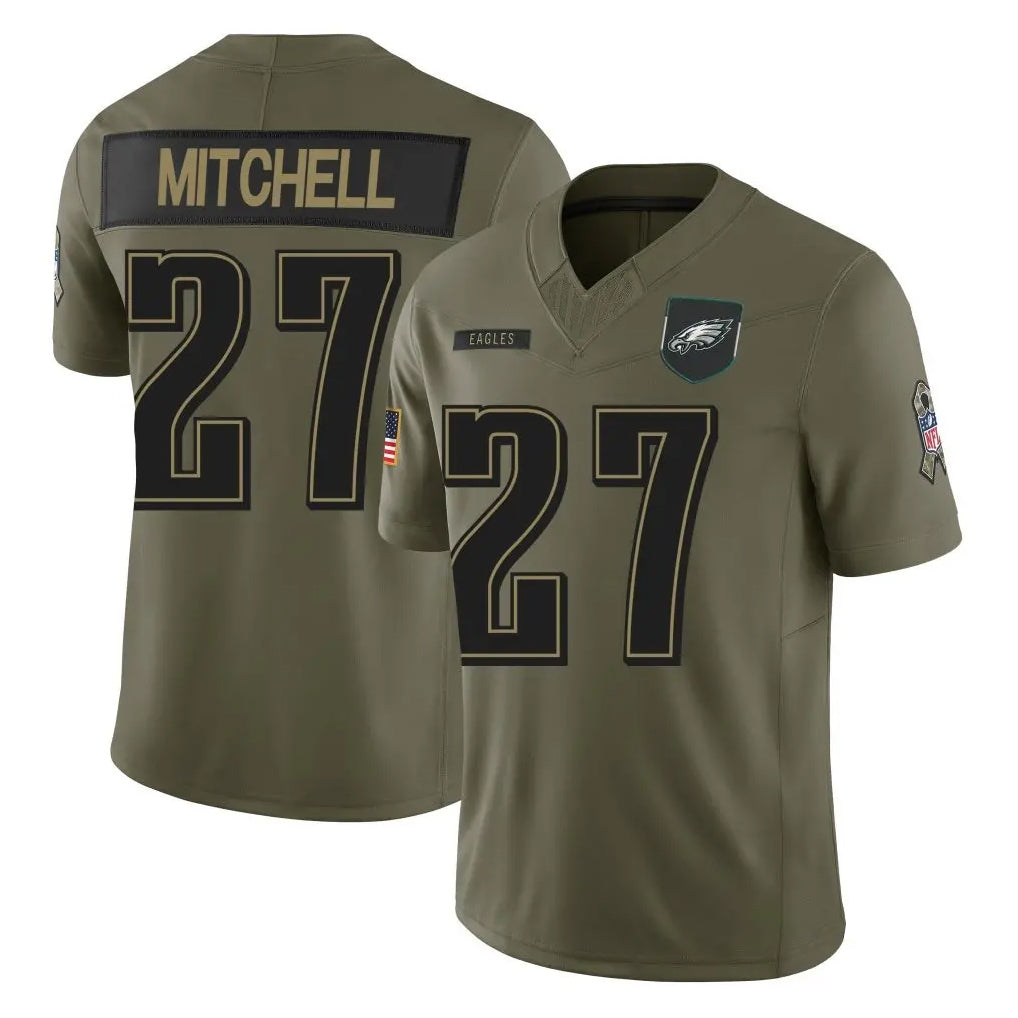 P.Eagles #27 Quinyon Mitchell Player Olive 2025 Salute To Service Limited Edoa Stitched Jerseys