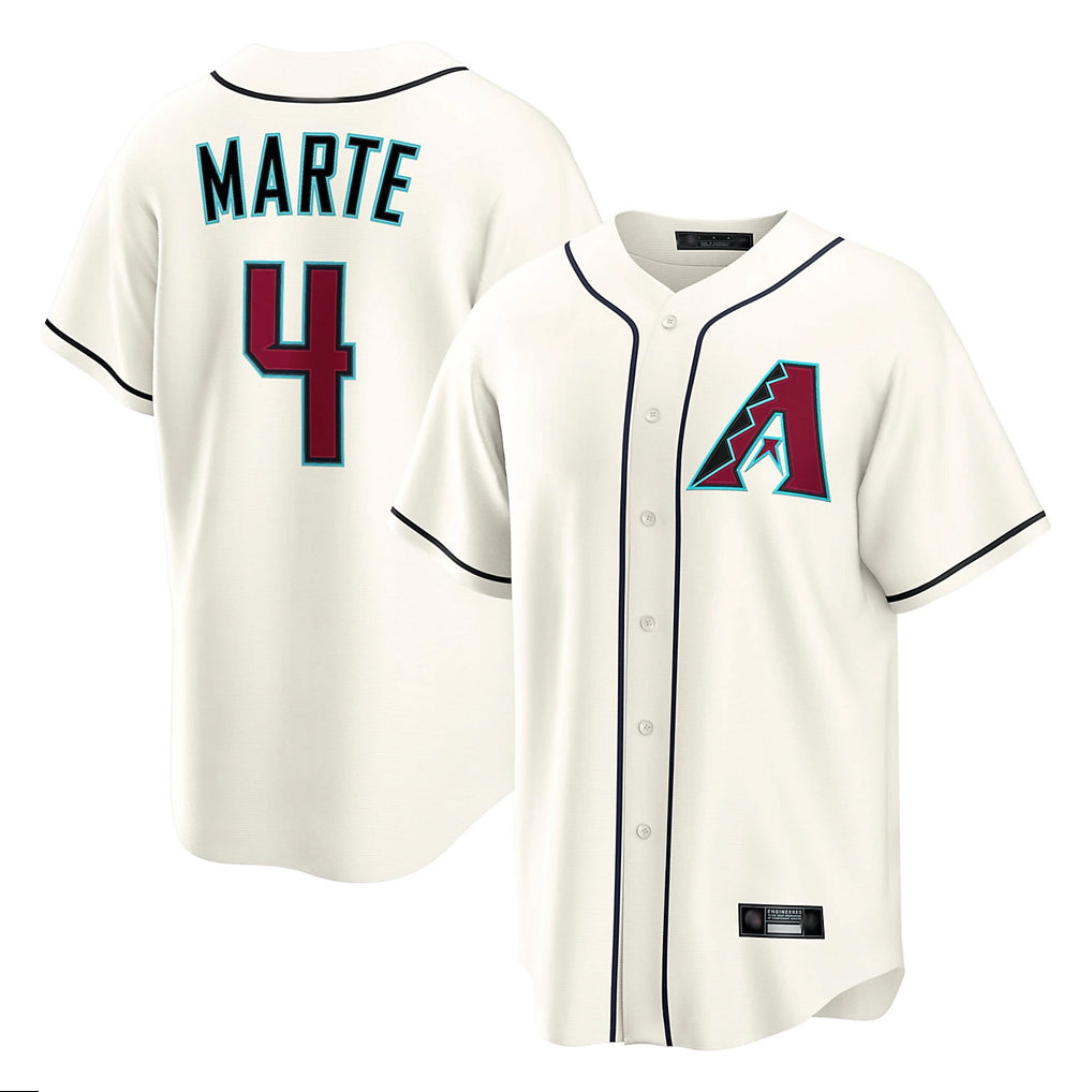 A.Diamondbacks #4 Ketel Marte Player Cream Home Game Edoa Stitched Jerseys