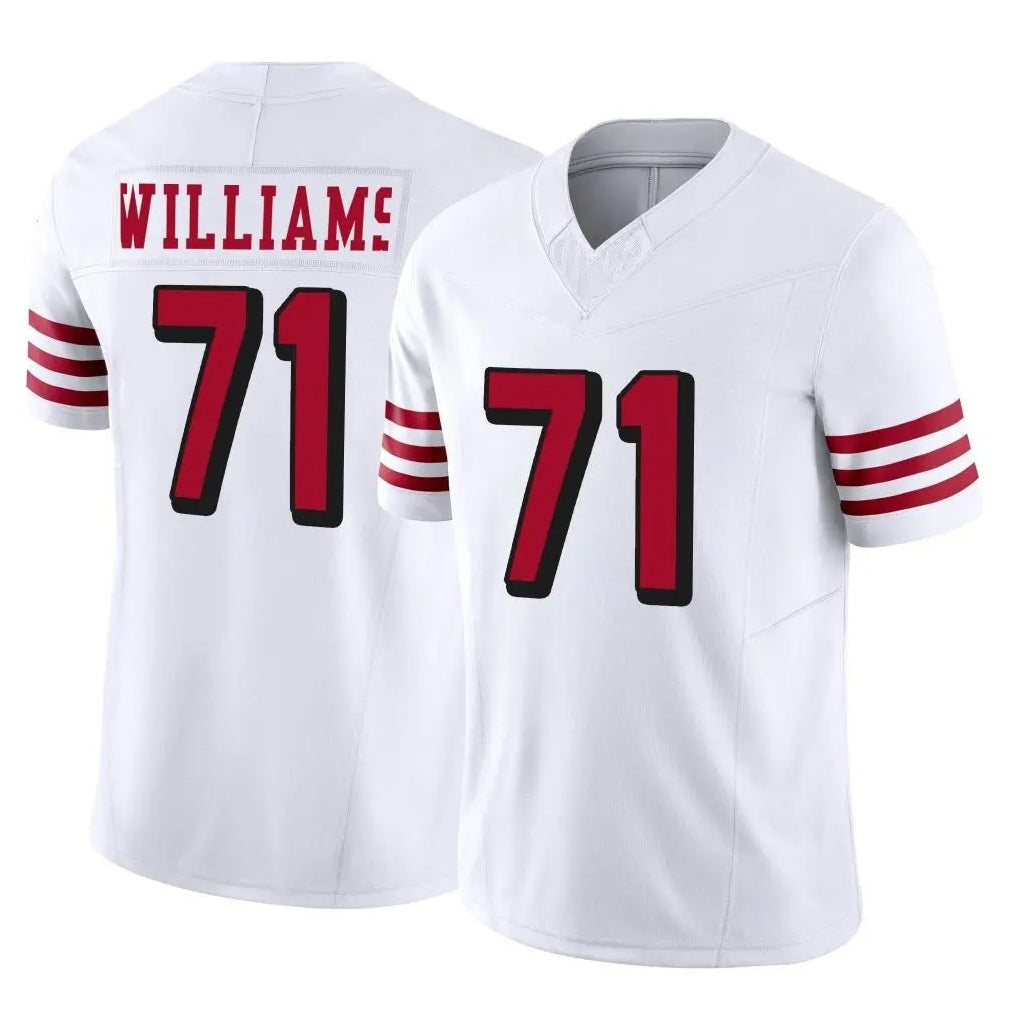 SF.49ers #71 Trent Williams Player White Limited Alternate Vapor F.U.S.E. Home Game Edoa Stitched Jerseys