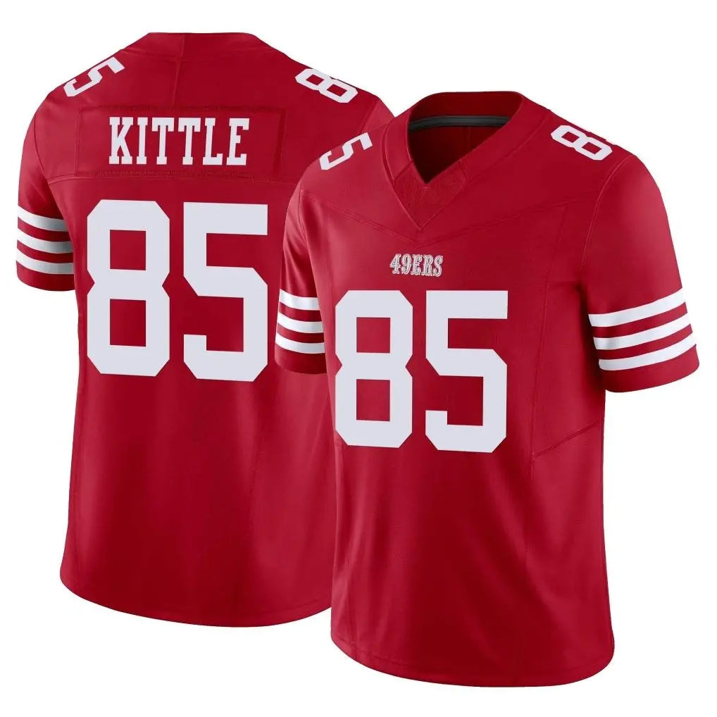 SF.49ers #85 George Kittle Player Red Limited Vapor F.U.S.E. Home Game Edoa Stitched Jerseys