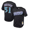 A.Diamondbacks #51 Randy Johnson Player Black Mitchell & Ness Throwback Cooperstown Collection Mesh Limited Edoa Stitched Jerseys