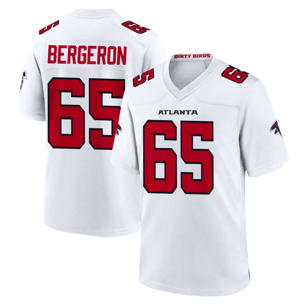 A.Falcons #65 Matthew Bergeron Player White Team Color Home Game Edoa Stitched Jerseys