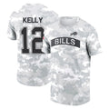 B.Bills #12 Jim Kelly Player Arctic Camo Salute to Service T-Shirt Hoodies Edoa Stitched Jerseys