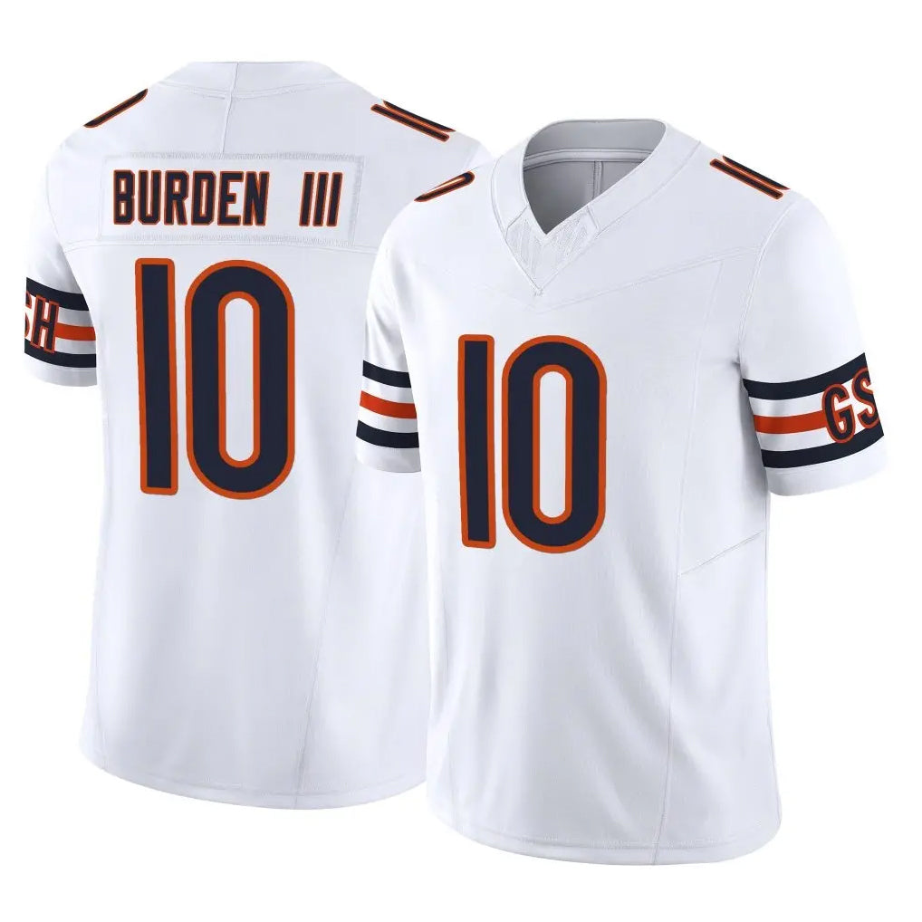 C.Bears #10 Luther Burden III Player White Vapor F.U.S.E. Limited Home Game Edoa Stitched Jerseys