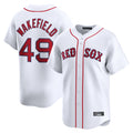 B.Red Sox #49 Tim Wakefield Player White Limited Home Game Edoa Stitched Jerseys