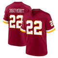 W.Commanders #22 Jacory Croskey-Merritt Player Burgundy Game Home Edoa Stitched Jerseys