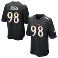 B.Ravens #98 Travis Jones Player Black Home Game Edoa Stitched Jerseys