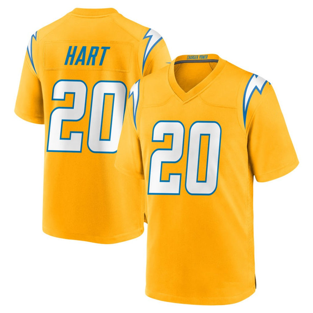 LA.Chargers #20 Cam Hart Player Gold Home Game Edoa Stitched Jerseys