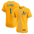 Athletics #1 Denzel Clarke Player Gold Limited Elite Home Game Edoa Stitched Jerseys