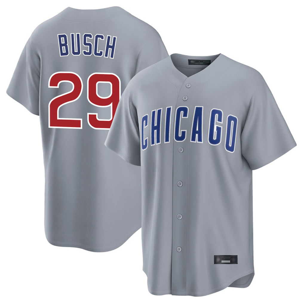 C.Cubs #29 Michael Busch Player Gray Home Game Edoa Stitched Jerseys