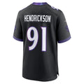 B.Ravens #91 Trey Hendrickson Player Black Home Game Edoa Stitched Jerseys