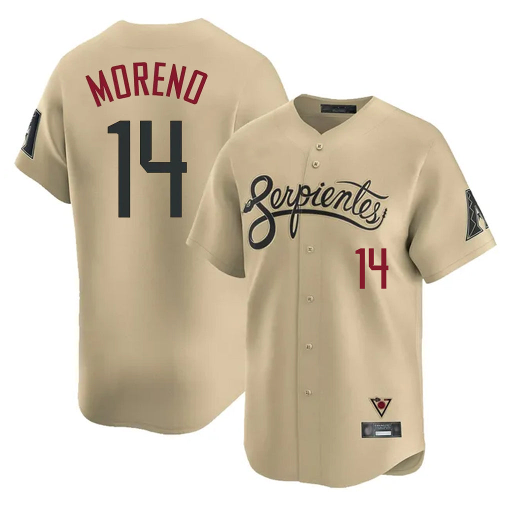 A.Diamondbacks #14 Gabriel Moreno Player Tan City Connect Limited Home Game Edoa Stitched Jerseys