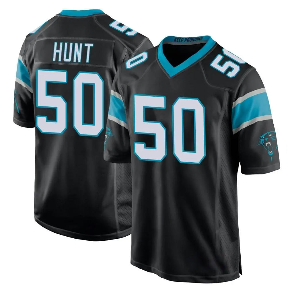 C.Panthers #50 Robert Hunt Player Black Game Edoa Stitched Jerseys