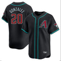 A.Diamondbacks #20 Luis Gonzalez Player Black Limited Home Game Edoa Stitched Jerseys
